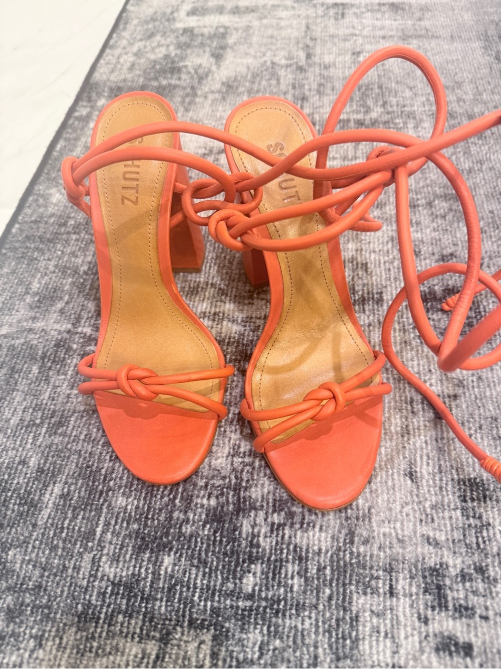SCHUTZ Coral Lace-Up Block Heel Sandals (size 6) - Picture 1 of 3